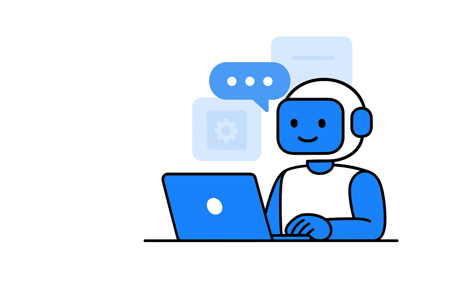 AI robot illustration representing artificial intelligence tools for productivity and automation