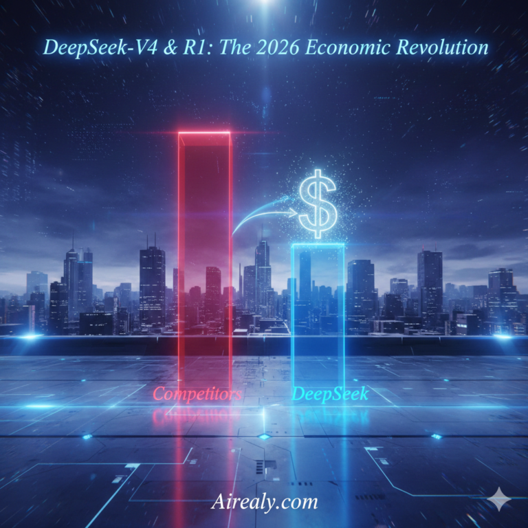 Infographic showing DeepSeek-V4 cost efficiency vs GPT-5 and other AI models in 2026